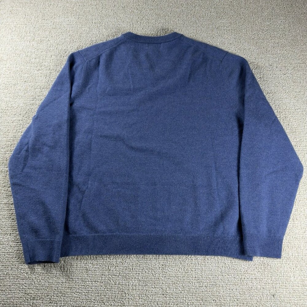 Brooks Brothers Extra Fine Merino Wool V-Neck Sweater Blue Men’s Size XL - Picture 7 of 8